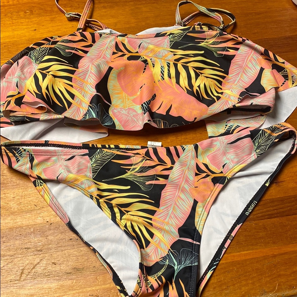 Tropical Print Bikini Set